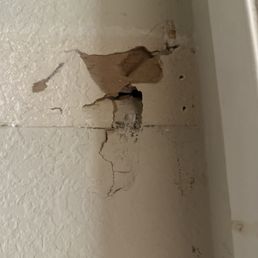 Before and After of the interior of our closet that Doctor Patch made look brand new!