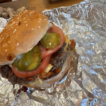Five Guys - Bacon Cheeseburger All the way - Burgers Near Me - Glen Allen, Virginia Five Guys - Bacon Cheeseburger All the way - Burgers Near Me - Glen Allen, Virginia