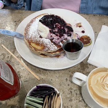 Cafe Topes - Lemon Blueberry Ricotta Pancakes - Coffee & Tea Near Me - Carlsbad, California