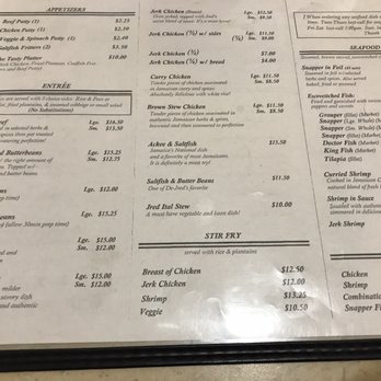 De-Jred - Menu 7/5/17 - Caribbean Near Me - Skokie, Illinois