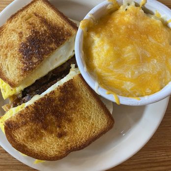 Loula's Cafe - Patty melt with grits - Breakfast & Brunch Near Me - Whitefish, Montana