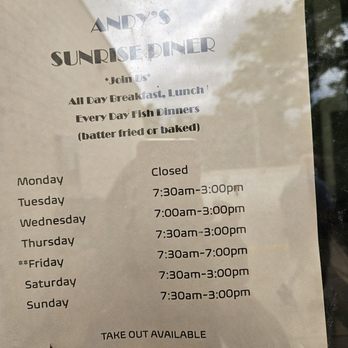Andy’s Sunrise Diner - Hours - Diners Near Me - Buffalo, New York