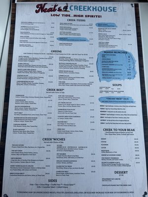 Menu photo 2 Neal’s Creekhouse Murrells Inlet, SC Menu photo 2 Neal’s Creekhouse Murrells Inlet, SC