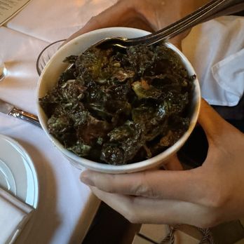 The Cavalier - Brussels Sprout Chips - a little burnt which added to the already existing bitterness of Brussels sprouts - New American Near Me - San Francisco, California