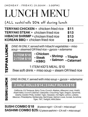 Menu photo 7 Arashi Teppan Steak & Sushi Murrieta, CA