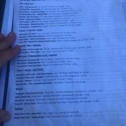Beer menu