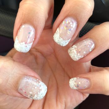 Golden Nails - Pink and white - sparkle style! Lasted over 4 weeks! - Nail Salons Near Me - Fairfax Station, Virginia