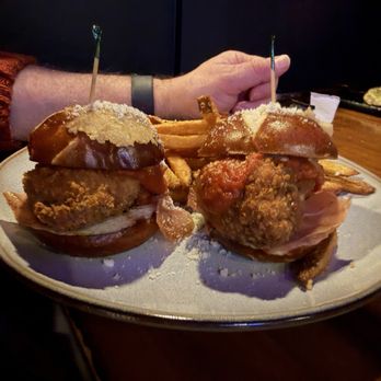 Aura - Chicken parmigiana sliders. Don't order if you're on a low salt diet. - Cocktail Bars Near Me - Lafayette, Indiana