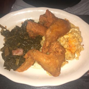 Melba's Restaurant - Fried Chicken Wings w/ baked Mac and cheese and Low Country Collard Greens - Southern Near Me - New York, New York Melba's Restaurant - Fried Chicken Wings w/ baked Mac and cheese and Low Country Collard Greens - Southern Near Me - New York, New York