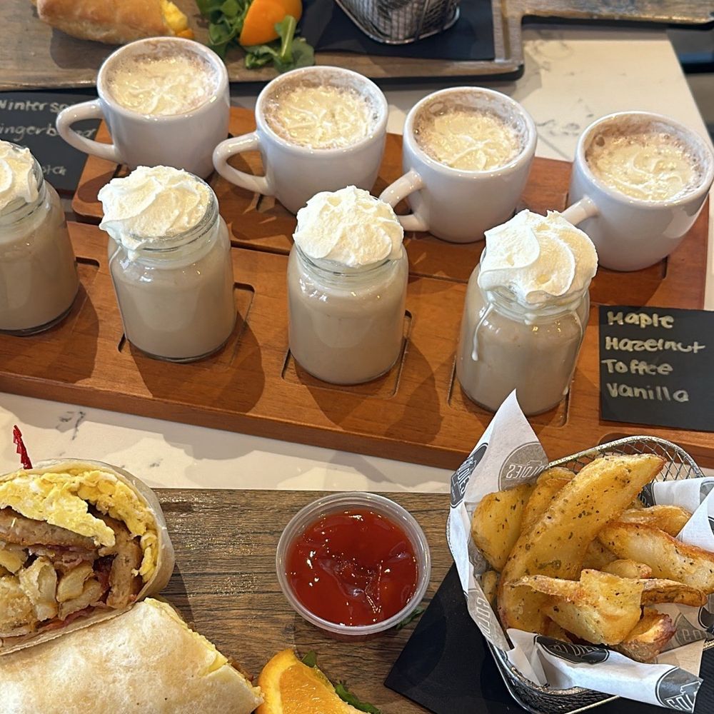 Farmer's wrap with potato wedges, egg and cheese breakfast sandwich with hashbrown Farmer's wrap with potato wedges, egg and cheese breakfast sandwich with hashbrown