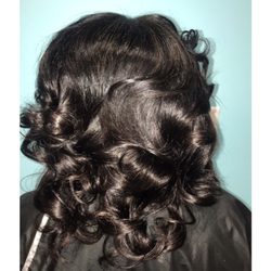 Two Mane Chics Salon - Sew-in with curls