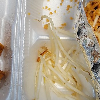 Thai BBQ - Wasted space and container caves in so you get less food. Not cool. - Thai Near Me - Las Vegas, Nevada Thai BBQ - Wasted space and container caves in so you get less food. Not cool. - Thai Near Me - Las Vegas, Nevada