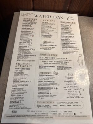 Menu photo 1 Water Oak Grill Safety Harbor, FL Menu photo 1 Water Oak Grill Safety Harbor, FL