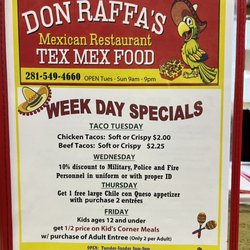 Don Raffas Mexican Restaurant - Menu