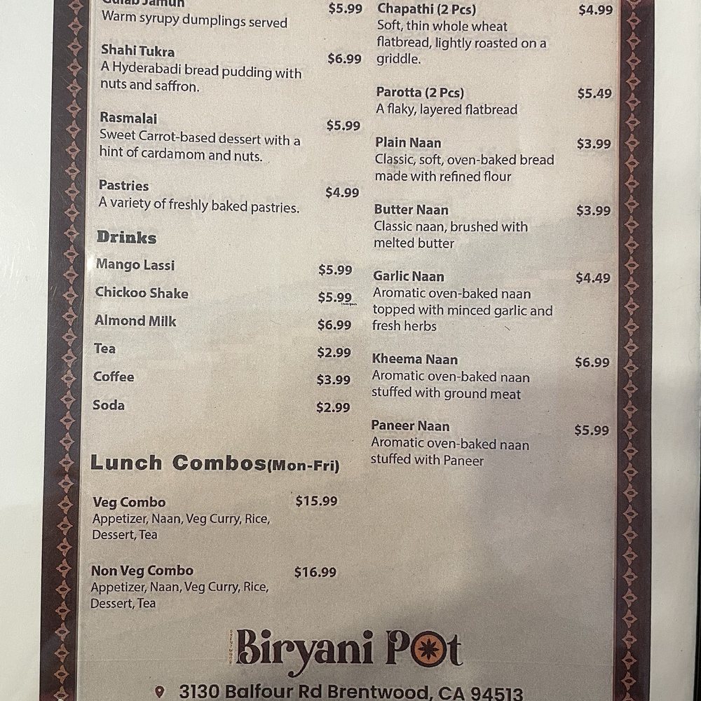 Biryani Pot - 2/23/26 - Indian Near Me - Brentwood, California