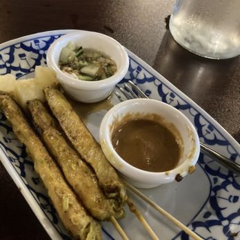 Lina Street Food - The chicken satay was perfectly seasoned and well marinated, not dry - Thai Near Me - Bedford, Texas Lina Street Food - The chicken satay was perfectly seasoned and well marinated, not dry - Thai Near Me - Bedford, Texas