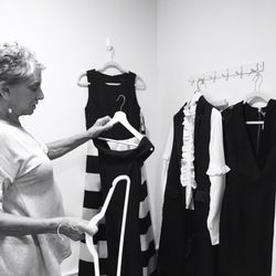V Boutique - Our very own Lynne in the creation of a black & white story. Love watching her work!
