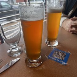 Restaurant Bar Chez Omer - The "small" beer! Local. (Minus a few sips before getting the camera out)