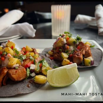 Flat Iron Grill - Mahi Mahi Tostadas - Steakhouses Near Me - Issaquah, Washington Flat Iron Grill - Mahi Mahi Tostadas - Steakhouses Near Me - Issaquah, Washington