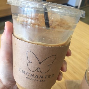 Enchanted Coffee Bar - Iced Duo Latte $5.75 - combination of espresso and milk tea - Coffee & Tea Near Me - La Mirada, California
