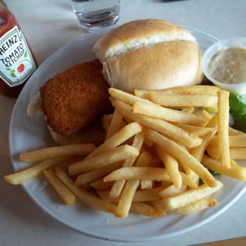 Ginny Lee Cafe - Haddock sandwich that my sister had very crispy and a nice house-made tartar sauce - Venues & Event Spaces Near Me - Lodi, New York