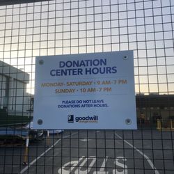 Goodwill of Orange County Donation Center - They close their donation center at 6pm even though the sign says 7pm. Very unprofessional and a waste of my time. Disappointed
