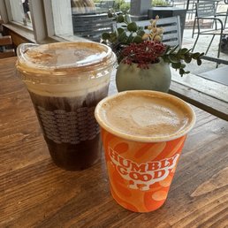 Pumpkin Cold Foam Cold Brew (left) + Maple Cinnamon Cubano Capp (right)