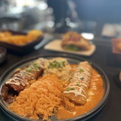 South of Nick's - Pork mole enchilada and chicken chipotle enchilada