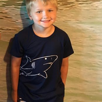 Sand Bar & Grill - Picture with the mural in the back room. Beware of sharks! - Bars Near Me - Alpena, Michigan
