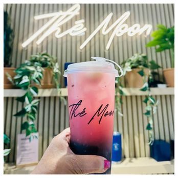 The Moon Coffee - Next Drink, Rose Lychee Tea Add Grass Jelly!!  Refreshing!! - Bubble Tea Near Me - Costa Mesa, California
