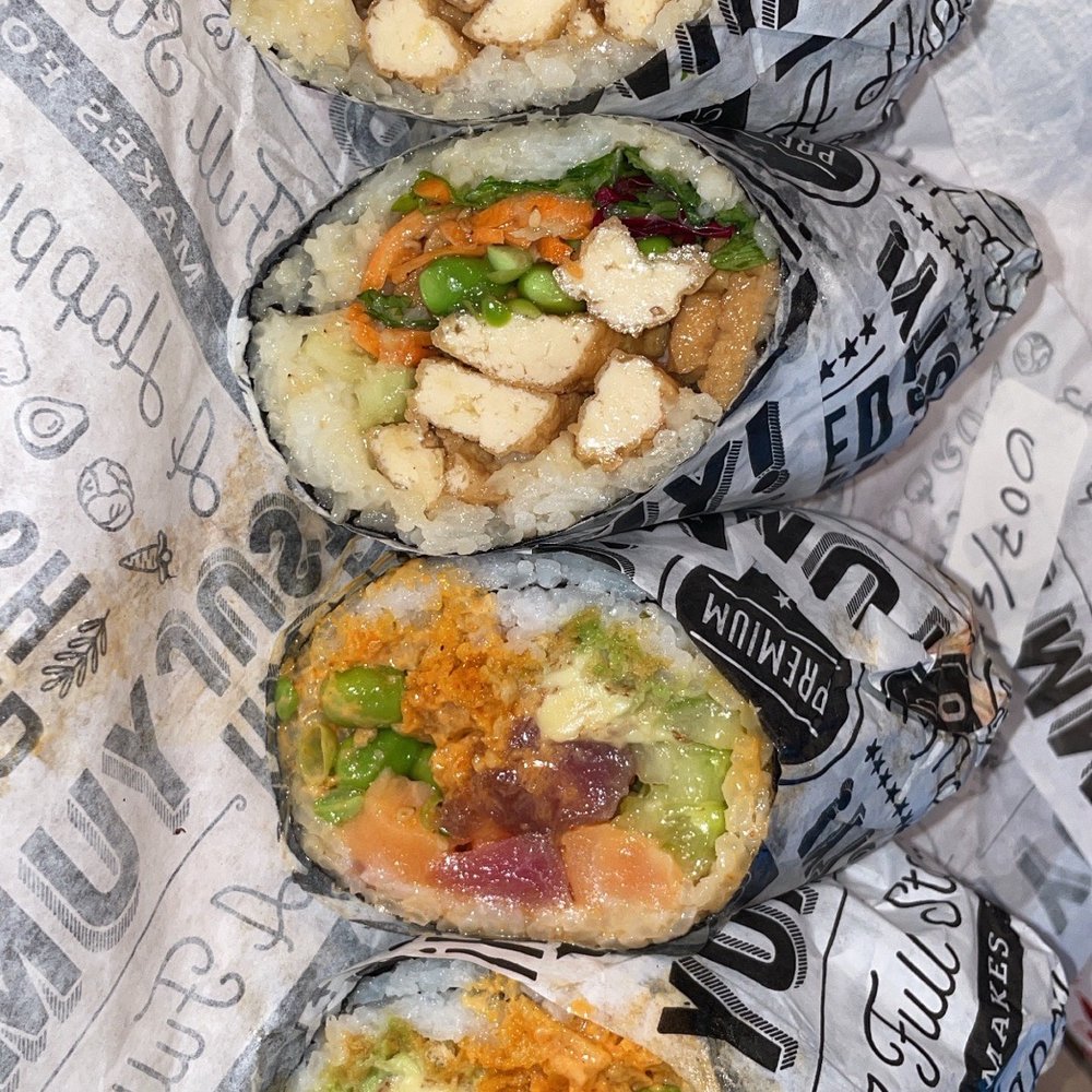 No Fishes Given Roll (Vegetarian Roll) and All Fishes Given Roll (Mixed Seafood Roll) No Fishes Given Roll (Vegetarian Roll) and All Fishes Given Roll (Mixed Seafood Roll)