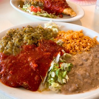 Mary & Tito's - Carne Adovada Plate With Beans And Rice - New Mexican Cuisine Near Me - Albuquerque, New Mexico