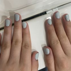 Felix Nails & Spa - Nails showing not completely done around nails/cuticles not cleaned up nicely.