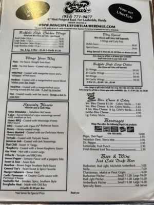 Menu photo 2 Wings Plus Fort Lauderdale, FL