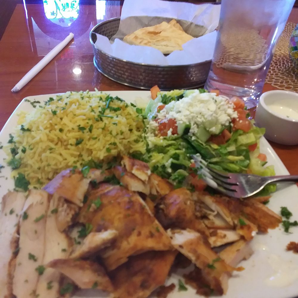 Zara’s Mediterranean Kitchen - Delicious Chicken Shawerma with herbed rice, flat bread, Greek Salad, and garlic sauce - Mediterranean Near Me - Spring, Texas Zara’s Mediterranean Kitchen - Delicious Chicken Shawerma with herbed rice, flat bread, Greek Salad, and garlic sauce - Mediterranean Near Me - Spring, Texas