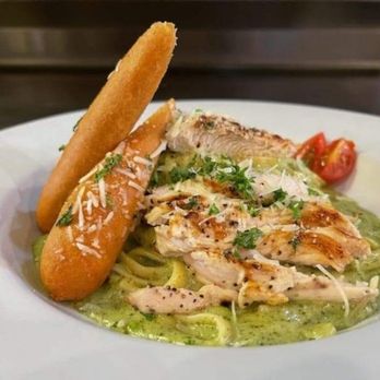 Touchdowns Bar & Grill - Creamy Pesto fettuccine with chicken - New American Near Me - Klamath Falls, Oregon Touchdowns Bar & Grill - Creamy Pesto fettuccine with chicken - New American Near Me - Klamath Falls, Oregon