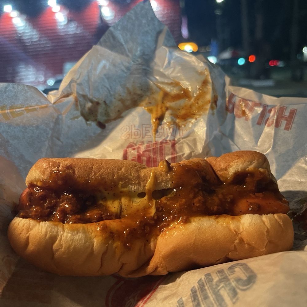 Wienerschnitzel - more gooey chili with melting Cheese over a dog - Hot Dogs Near Me - San Jose, California Wienerschnitzel - more gooey chili with melting Cheese over a dog - Hot Dogs Near Me - San Jose, California