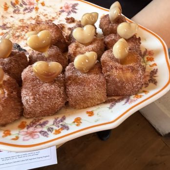 Supperland - French toast bites. Notice the little pipette the middle. That is butter and syrup. - Southern Near Me - Charlotte, North Carolina