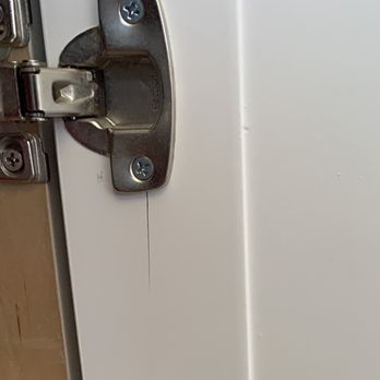 Wade Company - cracked inside cabinet on both hinges - General Contractors Near Me Wade Company - cracked inside cabinet on both hinges - General Contractors Near Me