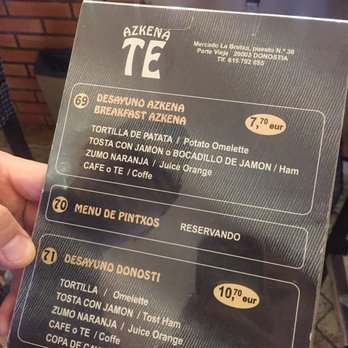 Azkena - Menu - Basque Near Me - Donostia, SS