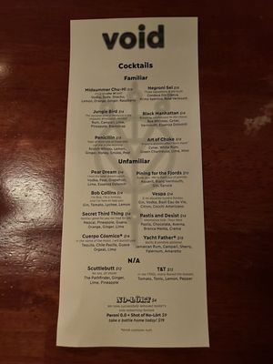 Menu photo 3 Void Chicago, IL Menu photo 3 Void Chicago, IL
