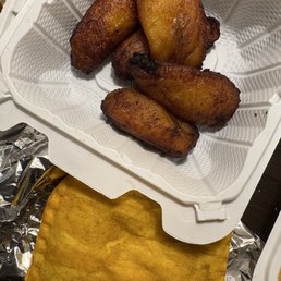 Jamaican Patty and Sweet Fried Plantains