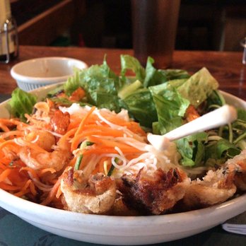 Saigon Shack - Vermicelli Bowl with spring rolls and shrimps - Vietnamese Near Me - New York, New York Saigon Shack - Vermicelli Bowl with spring rolls and shrimps - Vietnamese Near Me - New York, New York