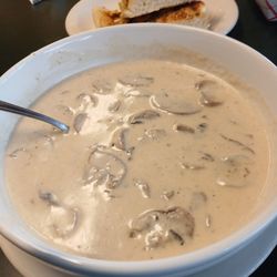 Frazier's Bakery - Homemade cream of mushroom soup with garlic toast made with French bread