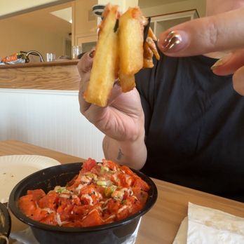 Da Kindz Island Grill - fries soaked in oil (likely frying them before the oil was hot enough) - Hawaiian Near Me - Sequim, Washington Da Kindz Island Grill - fries soaked in oil (likely frying them before the oil was hot enough) - Hawaiian Near Me - Sequim, Washington