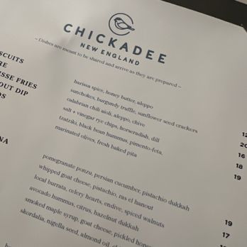 Chickadee - Menu rocks - New American Near Me - Boston, Massachusetts Chickadee - Menu rocks - New American Near Me - Boston, Massachusetts