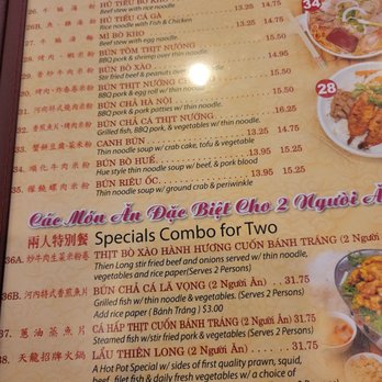 Thien Long - menu - Vietnamese Near Me - San Jose, California