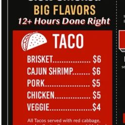 Taco menu Taco menu