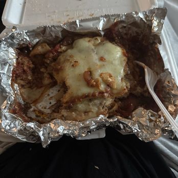 Bruno's Ristorante - My portion after I ate all I could! - Italian Near Me - Cleveland, Ohio