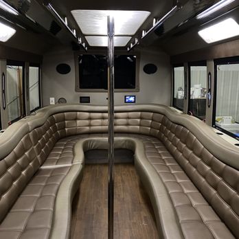 Top Shelf Bus Service - Interior of 25 passenger limo bus - Limos Near Me - Washington, Missouri Top Shelf Bus Service - Interior of 25 passenger limo bus - Limos Near Me - Washington, Missouri